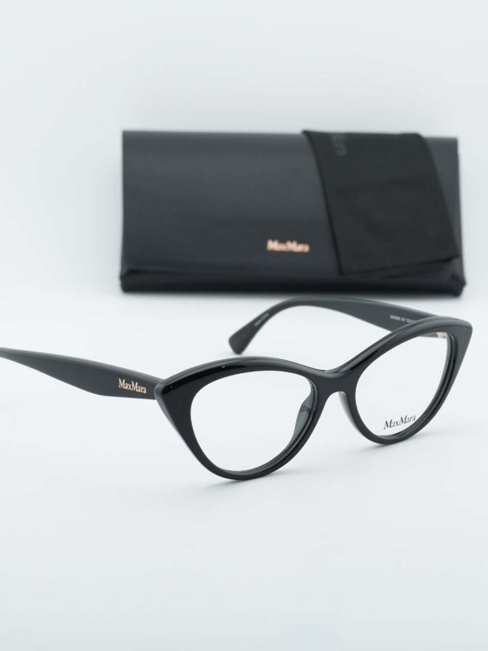 Max Mara MM5083 001 Cat Eye Eyeglasses - Shiny Black 53mm